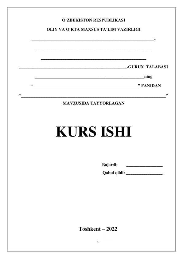 Kurs ishi Abdulla Oripov She'riyati