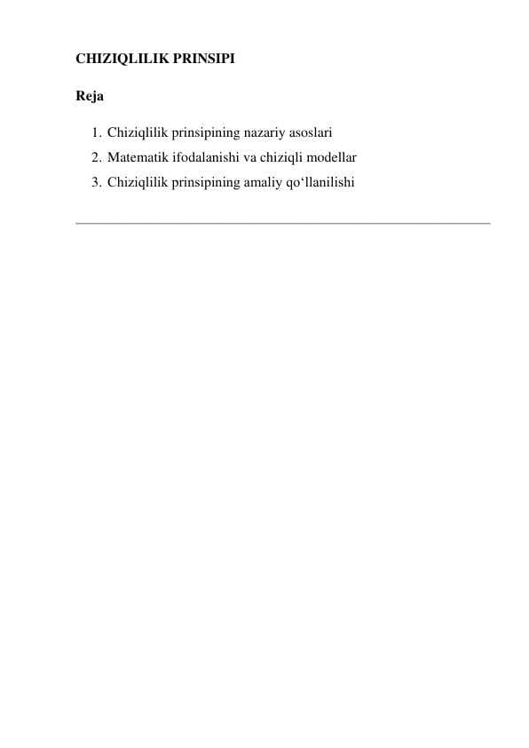 chiziqlilik prinsipi