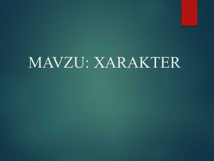 Harakter