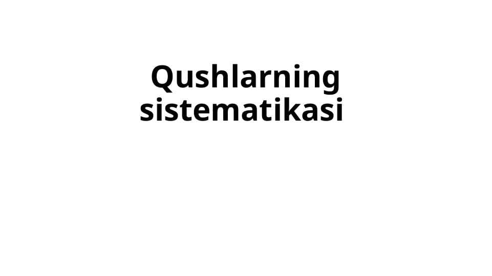 QUshlarning sestimatikasi