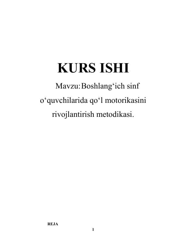 Boshlang‘ich sinf o‘quvchilarida qo‘l motorikasini rivojlantirish metodikasi.