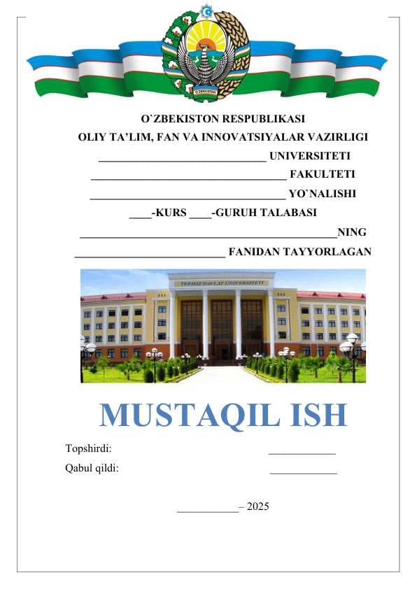 SEMINAR VA AMALIY MASHG’ULOTLARGA TAYYORGARLIK KO’RISH VA ULARNI O’TKAZISH