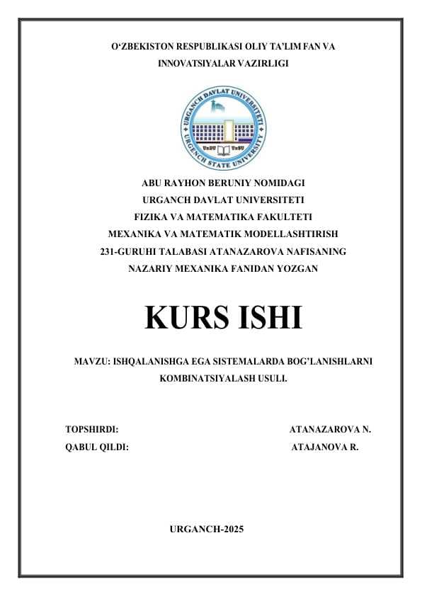 ISHQALANISHGA EGA SISTEMALARDA BOG’LANISHLARNI KOMBINATSIYALASH USULI. 1.docx