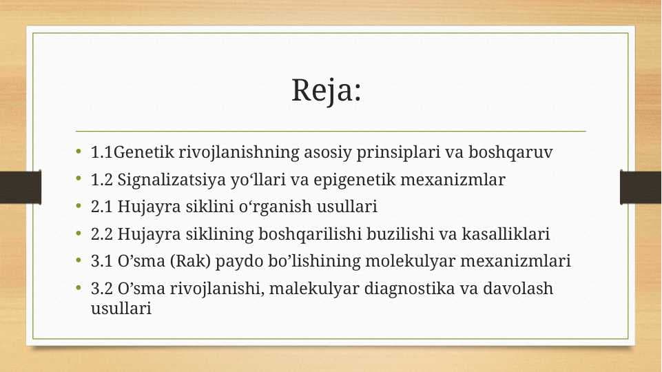 Genetik rivojlanish