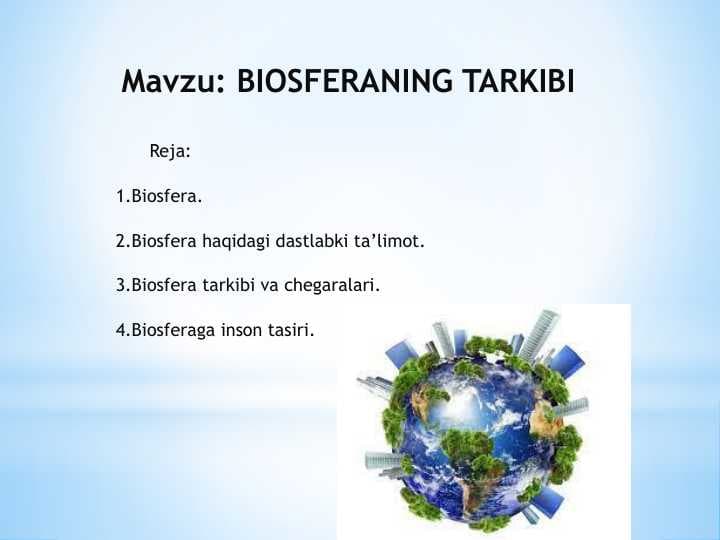 BIOSFERANING TARKIBI