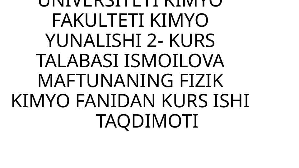 VI analitik guruh kationlarining umumiy tavsifi va guruh reagent ta’siri