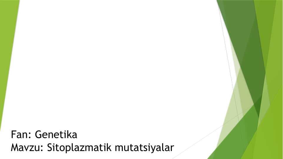 Sitoplazmatik mutatsiyalar