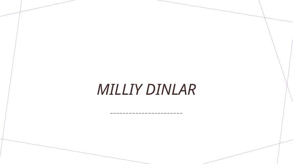 Milliy dinlar