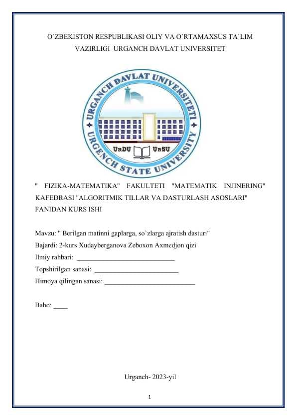 Berilgan matinni gaplarga, so`zlarga ajratish dasturi C#.docx