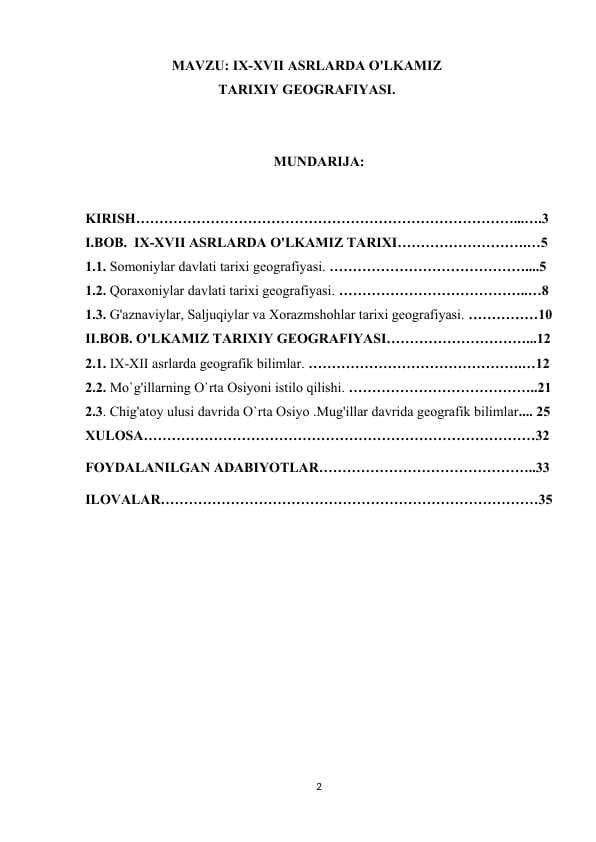 IX-XVII ASRLARDA O'LKAMIZ TARIXIY GEOGRAFIYASI.docx
