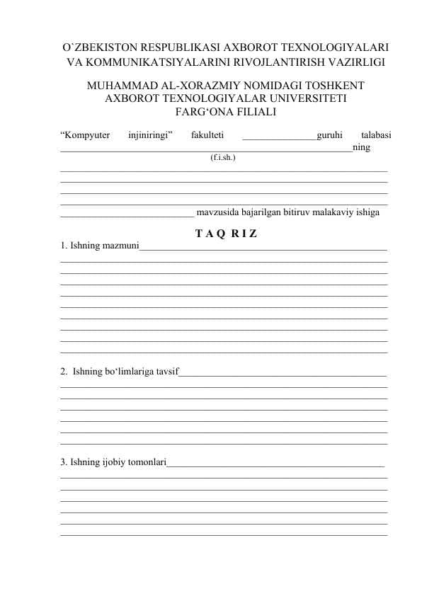 Taqriz shablon