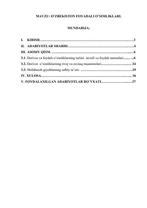 O’ZBEKISTON FOYADALI O’SIMLIKLARI..docx