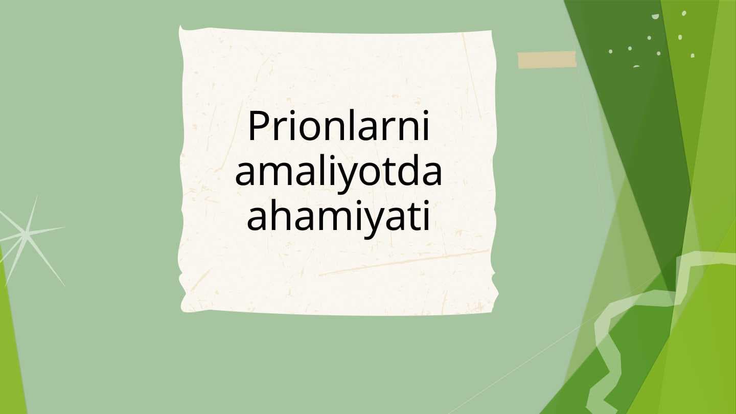 Prionlarni amaliyotda ahamiyati.