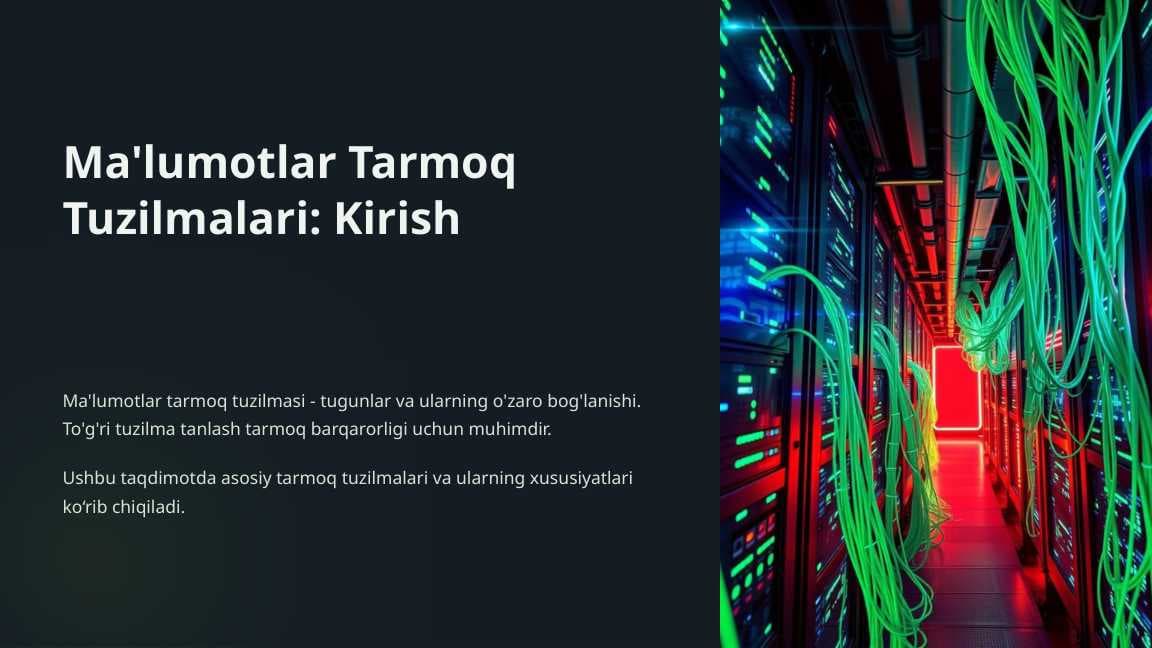 Ma'lumotlar Tarmoq Tuzilmalari: Kirish