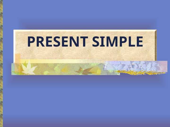 present simple