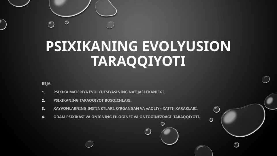 Shaxsni evolyusion taraqqiyoti