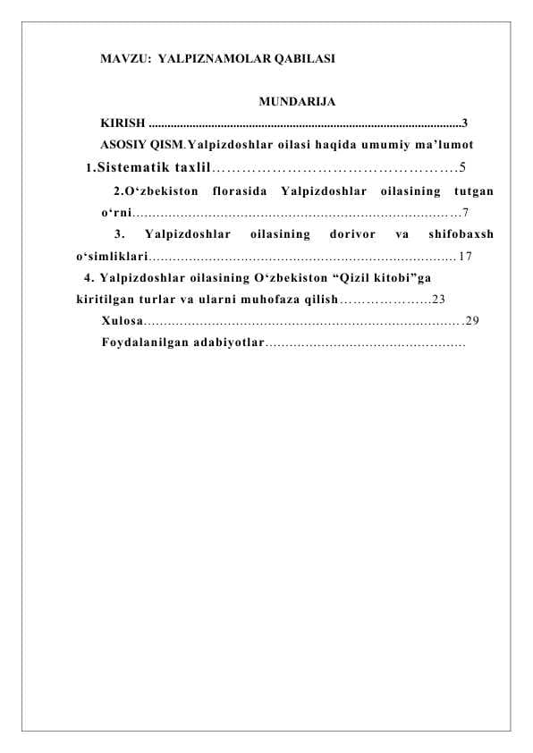 YALPIZNAMOLAR QABILASI