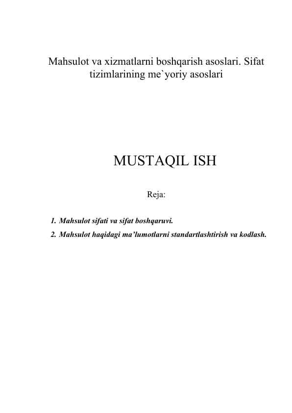 Sifat menejmenti tizimining ishchi holatini baholash, uning natijaviyligi va smaradorligini aniqlashdan qo’llaniladigan vosita va usullar
