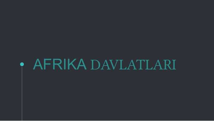 Afrika davltlari soliq tizimi