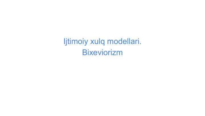Ijtimoiy xulq modellari