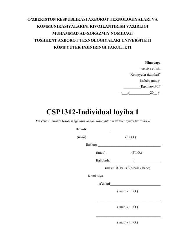 Individual loyiha