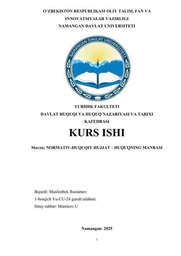 Normativ hujjatlar