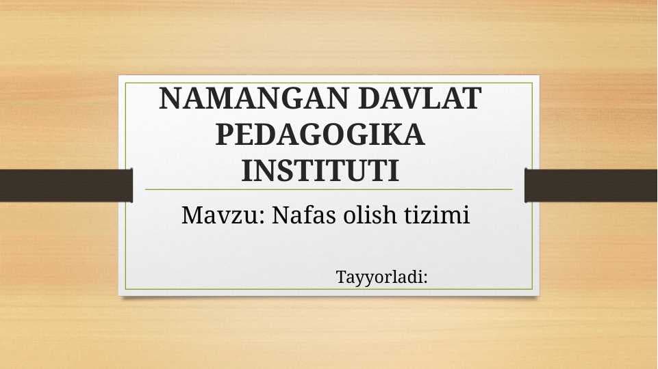 Nafas olish tizimi