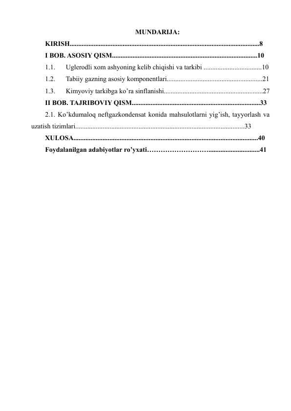 Tabiiy  uglevodorodli gazlarning sinflanishi