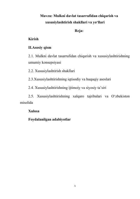 Xususiylashtirish