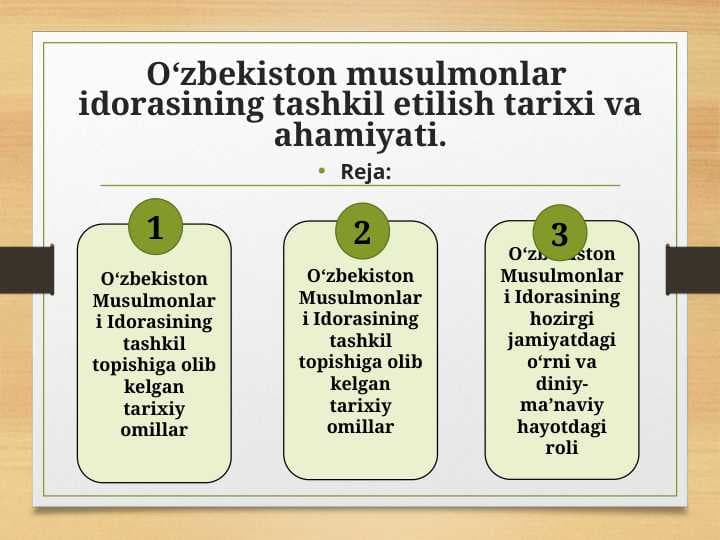 O‘zbekiston musulmonlar  idorasining tashkil etilish tarixi va ahamiyati.