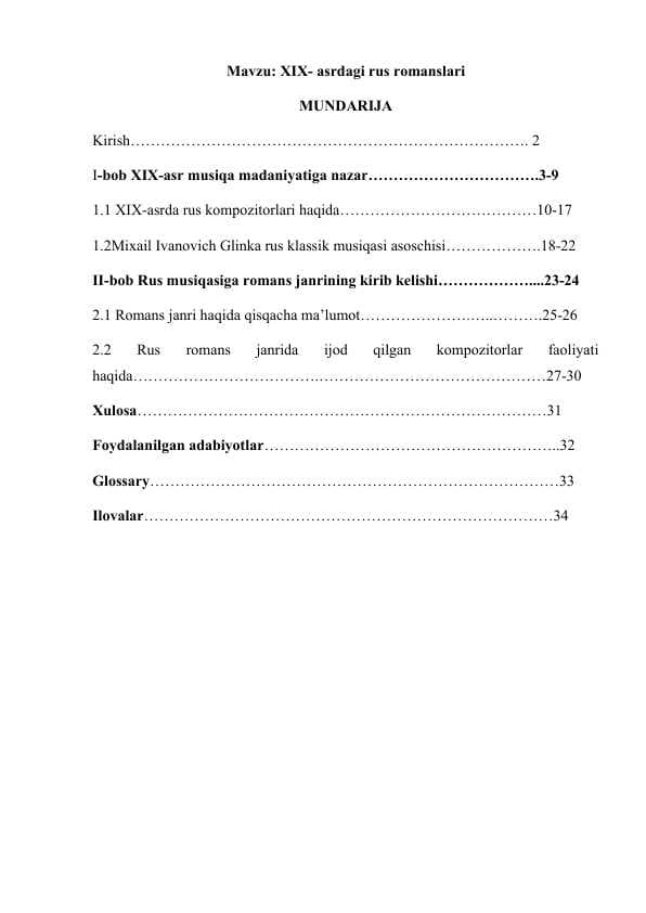 XIX- asrdagi rus romanslari