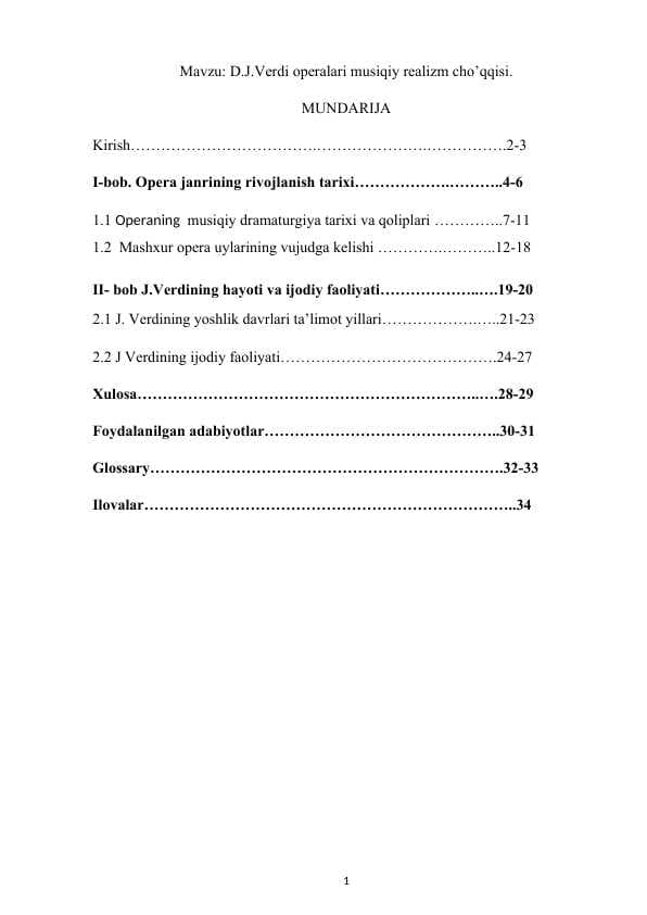 D.J.Verdi operalari musiqiy realizm cho’qqisi