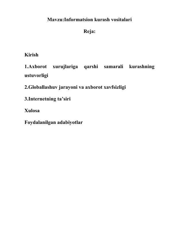 Informatsion kurash vositalari