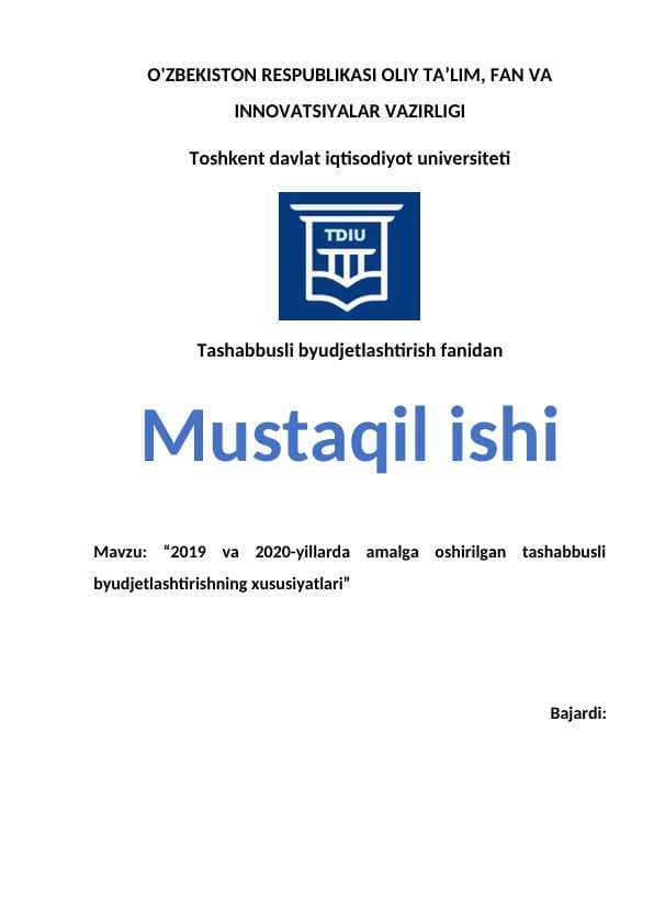 “2019 va 2020-yillarda amalga oshirilgan tashabbusli byudjetlashtirishning xususiyatlari”