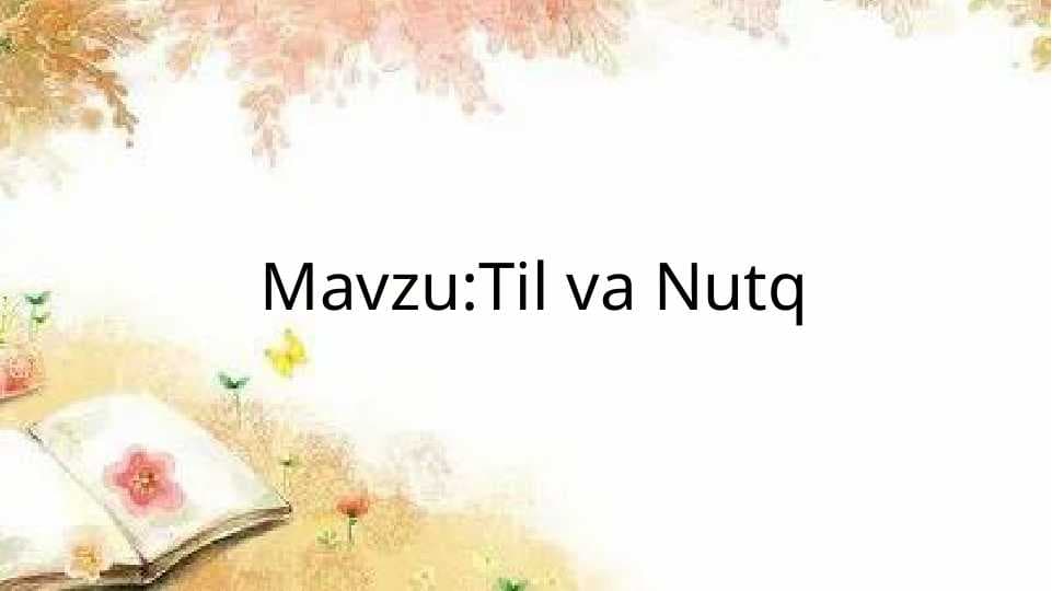 Til va nutq