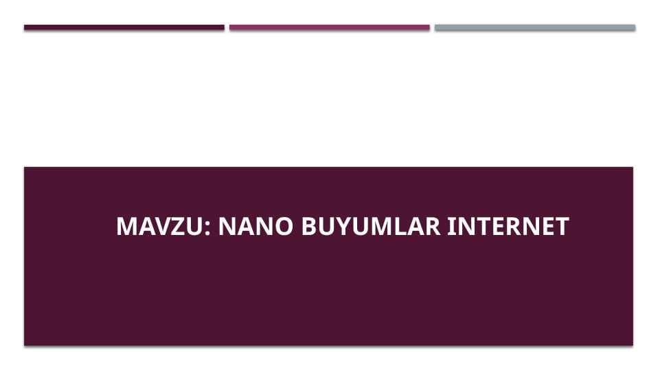 Nano buyumlar internet