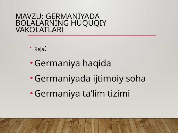Germaniyada bolalarning huquqiy vakolatlari