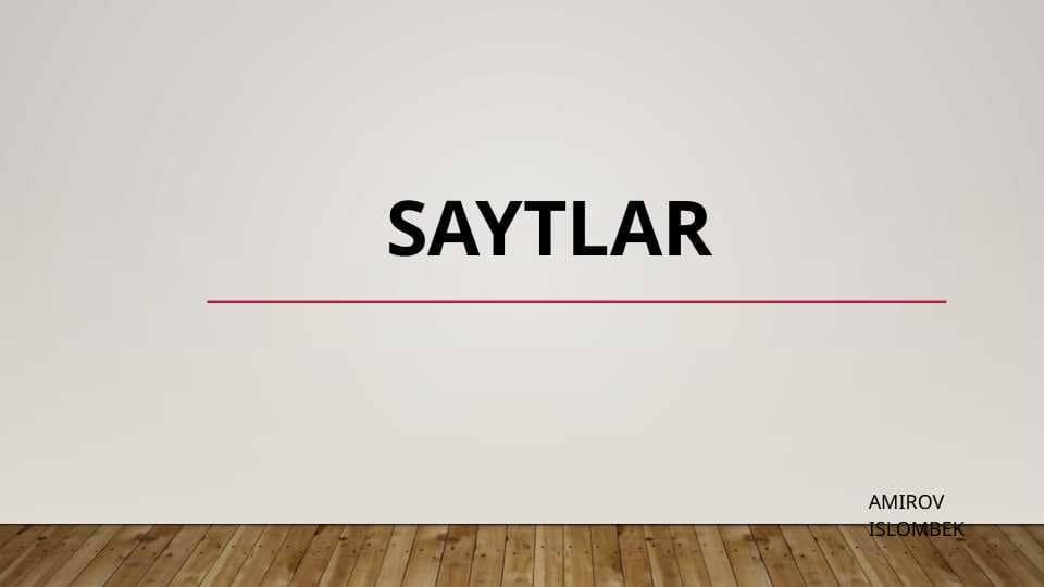 Saytlar