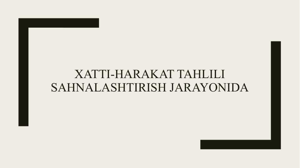 Xatti-harakat tahlili sahnalashtirish jarayonida