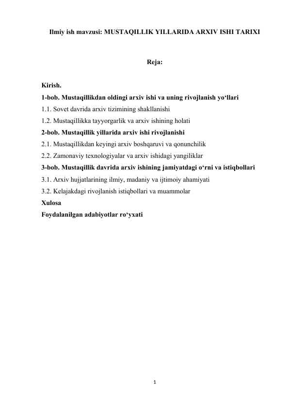MUSTAQILLIK YILLARIDA ARXIV ISHI TARIXI.docx