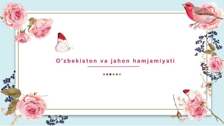 O'zbekiston va jahon hamjamiyati