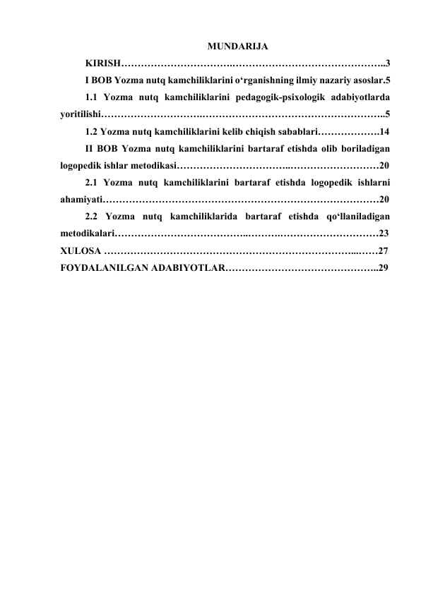Yozma nutq kamchiliklarini bartaraf etishda olib boriladigan logopedik ishlar metodikasi