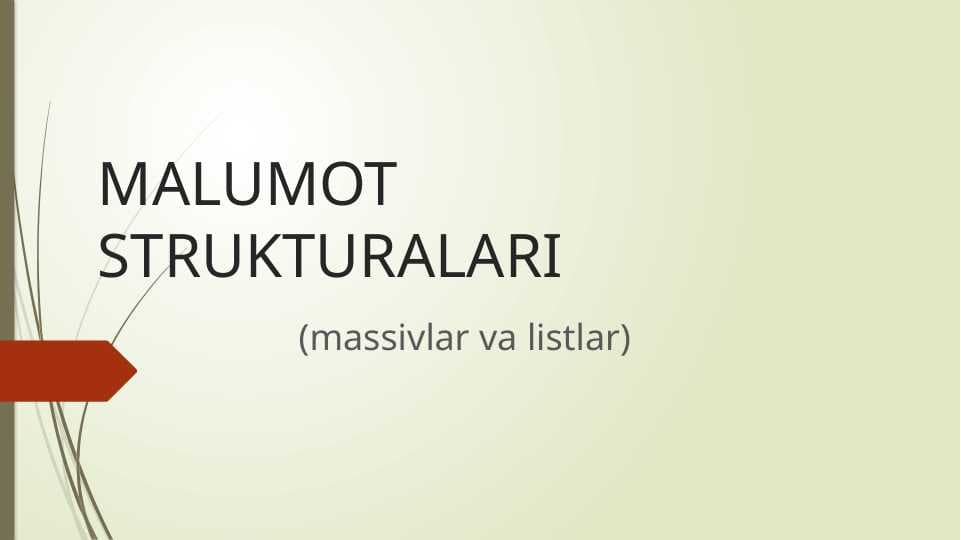 MALUMOT STRUKTURALARI
