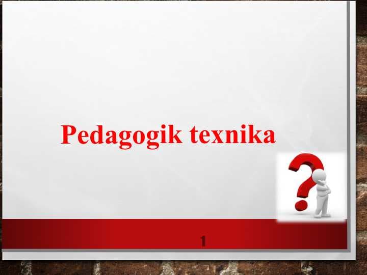 Pedagogik texnika