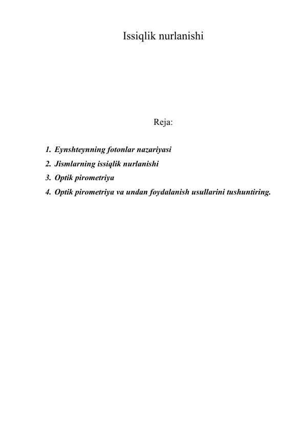 Issiqlik nurlanishi
