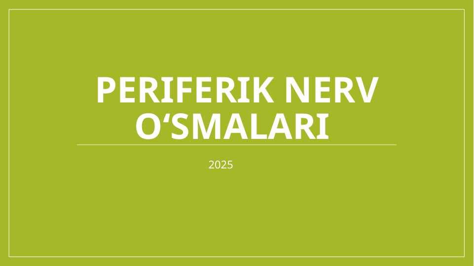 Periferik nerv oʻsmalari