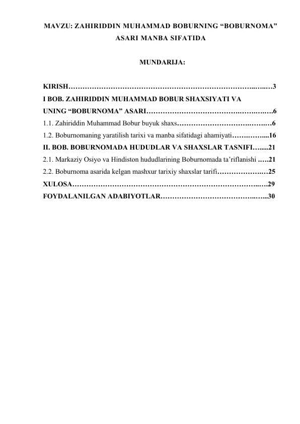 ZAHIRIDDIN MUHAMMAD BOBURNING “BOBURNOMA” ASARI MANBA SIFATIDA.docx