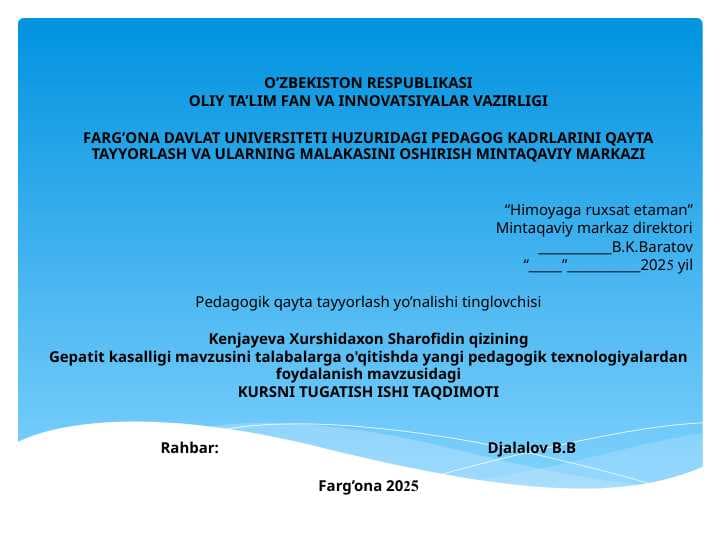 Kurs ishi prezentatsiyasi