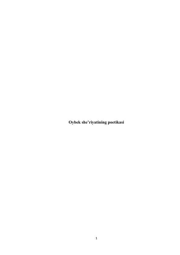 Oybek sheriyatining poetkasi