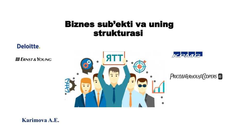 Biznеs sub’еkti vа uning strukturаsi